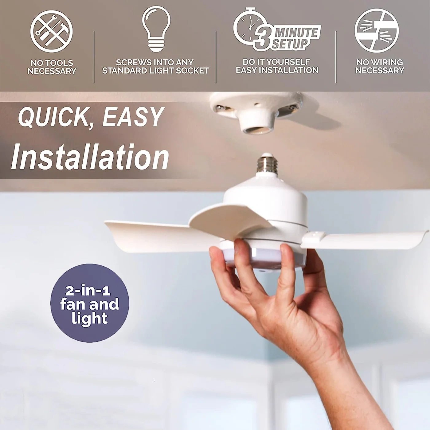 SmartBreez Ultra Quiet LED Fan Light